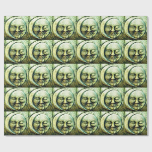 Papier Cadeau Aspect de pierre lune et le croissant de la face d