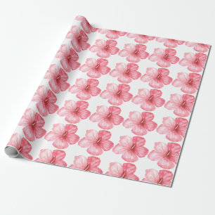 Papier Cadeau Assez Hawaïen Rose Floral Féminin Élégant