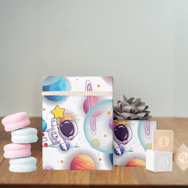 Papier Cadeau Astronaut & Planets Wrapping Paper (Créateur téléchargé)