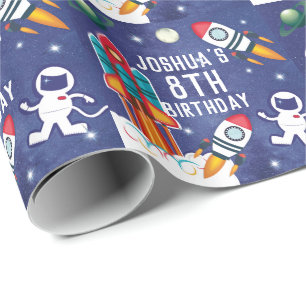 Papier Cadeau Astronaut Rocket Ship Cadeau d'anniversaire person