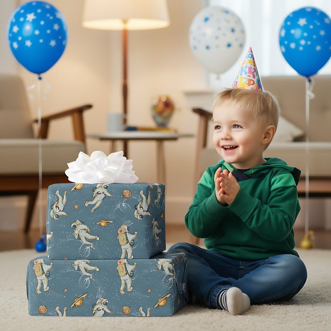 Papier Cadeau Astronautes vintages (Créateur téléchargé)