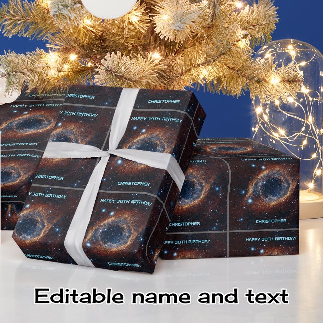 Papier Cadeau Astronomie helix nebula nom et texte personnalisés (Créateur téléchargé)