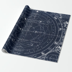 Papier Cadeau Astronomie vintage marine historique