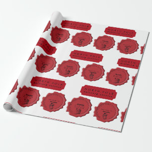 Papier Cadeau Atelier père Noël Nom personnalisé Timbre de Noël