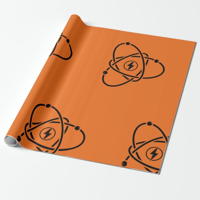 Papier Cadeau Atom Energy Icon Wrapping Paper (Déroulé)