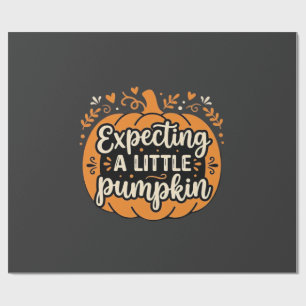 Papier Cadeau Attendant un Petit Citrouille Halloween Grossesse