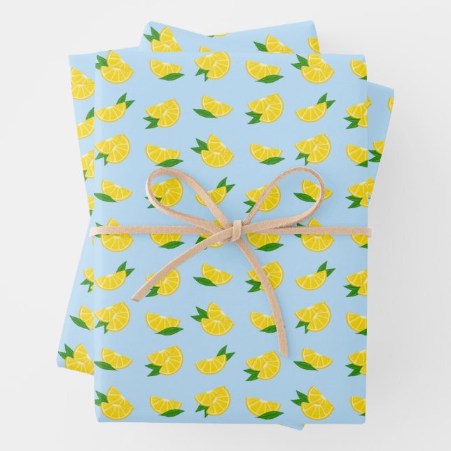 Papier cadeau au citron Main Squeeze (En situation)