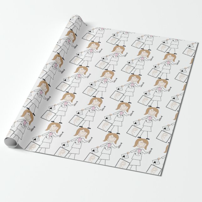 Papier Cadeau Audiologiste féminine (Déroulé)