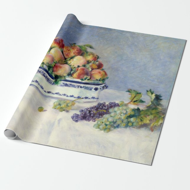 Papier Cadeau Auguste Renoir Vie morte avec pêches et raisins (Déroulé)
