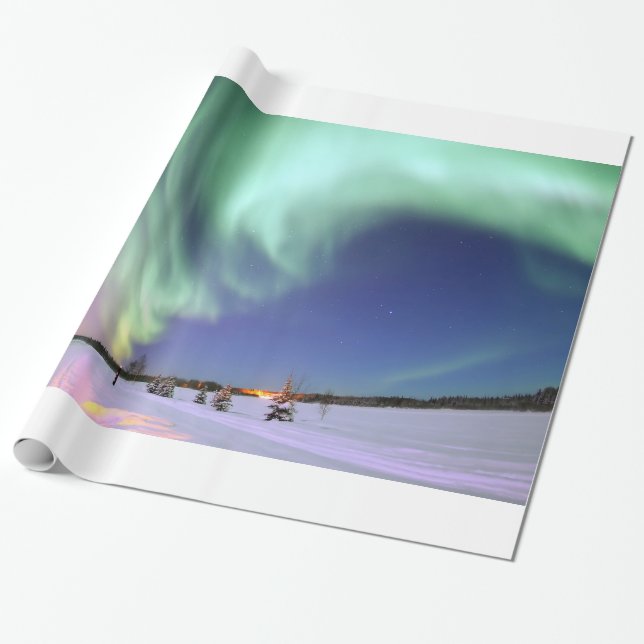 Papier Cadeau Aurora - Belles aurores nordiques (Déroulé)