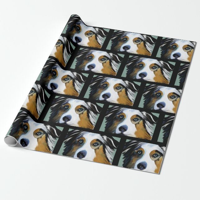 PAPIER CADEAU AUSTRALIAN SHEPHERD (Déroulé)
