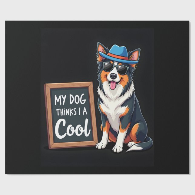 Papier Cadeau Australian Shepherd My Dog Thinks I'm Cool For Dog (Plat)