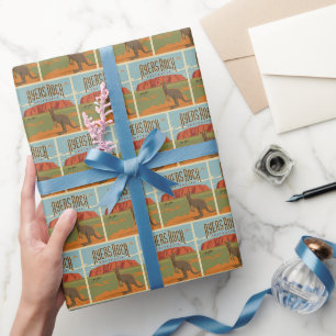 Papier Cadeau Australie   Ayers Rock Kangaroos
