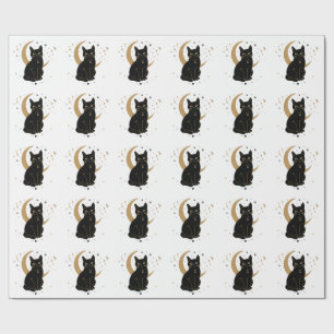 Papier Cadeau Autocollant de chat noir