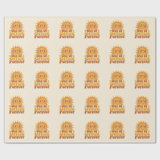 Papier Cadeau Autocollant de soleil souriant "Retro Summer Out o
