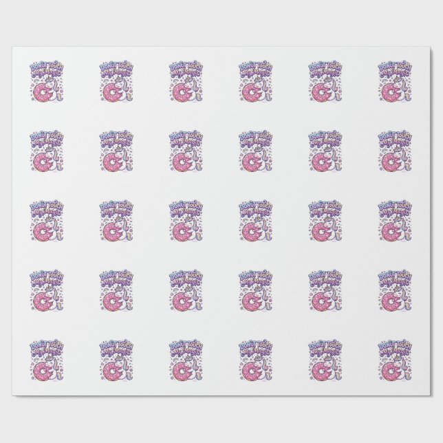 Papier Cadeau Autocollant idée cadeau Licorne Donut Touch My Mag (Plat)