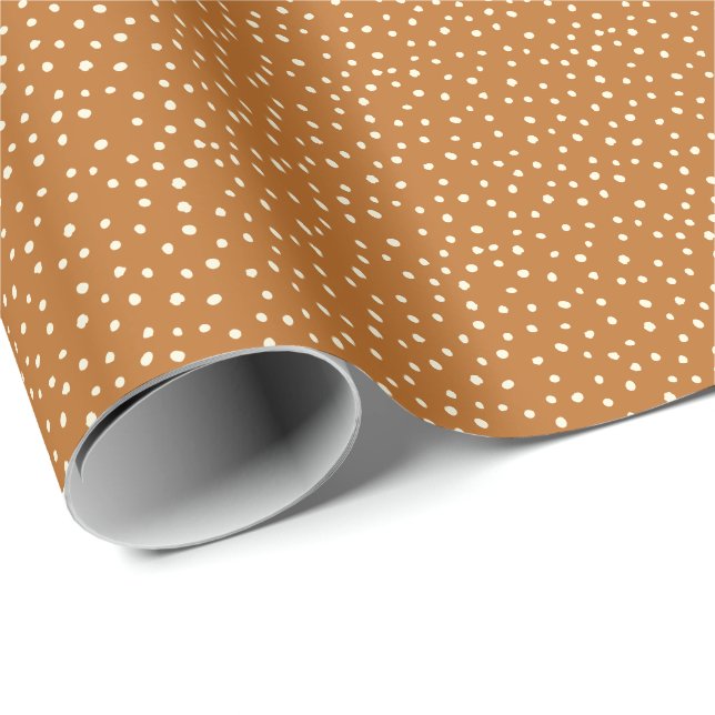 Papier Cadeau Automne Couleurs automne Polka Dot (Coin rond)