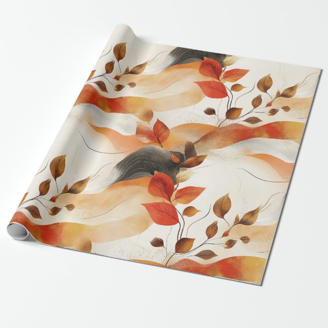 Papier Cadeau Automne Elegance Motif sans faille (Déroulé)