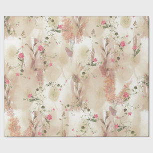 Papier Cadeau Automne Neutre Toné Élégant thème botanique