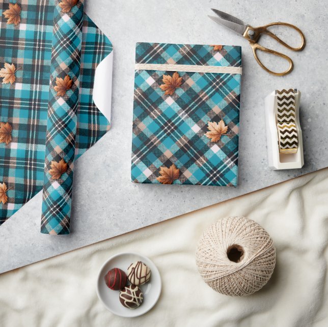 Papier Cadeau Automne Plaid 03 (Artisanat)