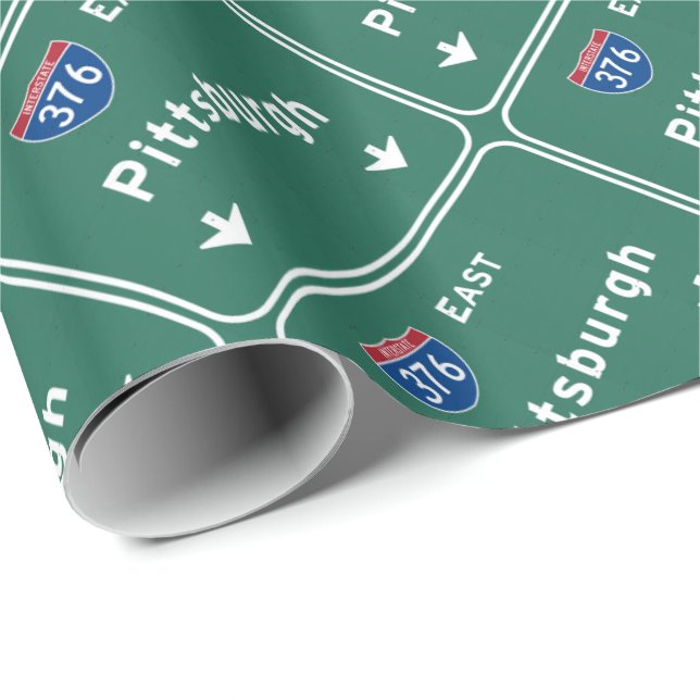 Papier Cadeau Autoroute nationale de PA de Pittsburgh (Coin rond)