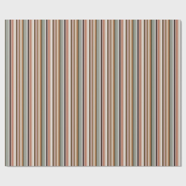Papier Cadeau Autumn Fields Stripes Fall Wrapping Paper (Plat)