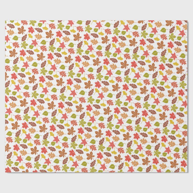 Papier Cadeau Autumn Leaves Colorful Pattern (Plat)