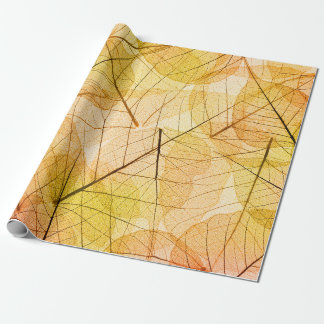 Papier Cadeau Autumn Leaves yellow and orange Background - trans