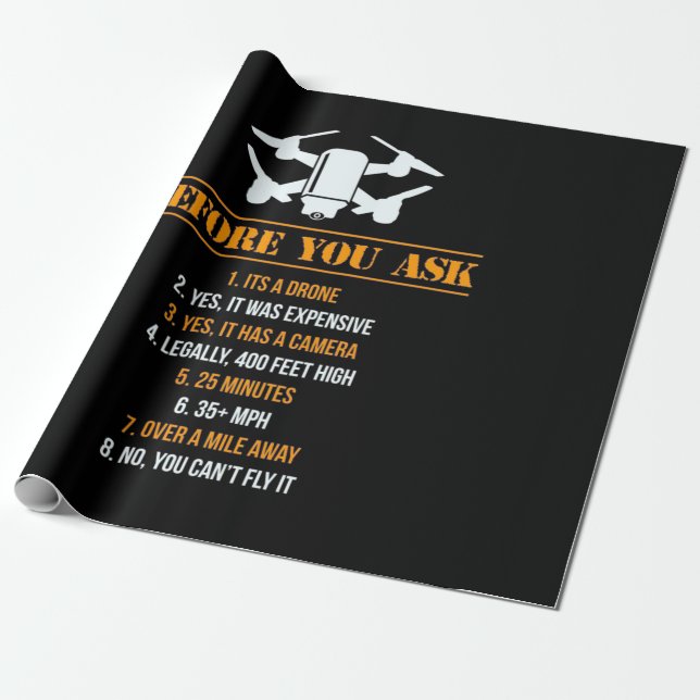 Papier Cadeau Avant de demander un pilote de drone (Déroulé)