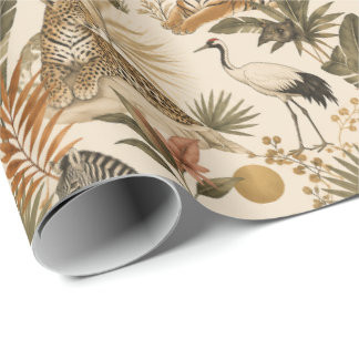 Papier cadeau avec des animaux de safari mignons