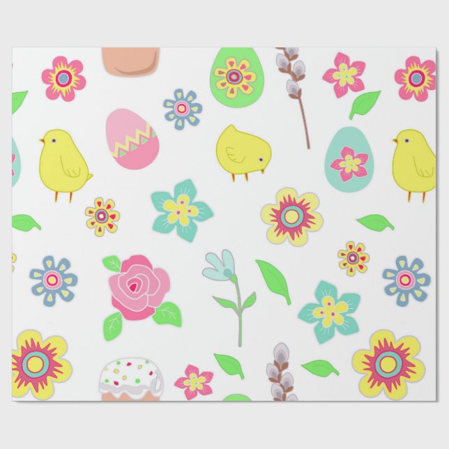 papier cadeau avec des motifs de Pâques (Plat)
