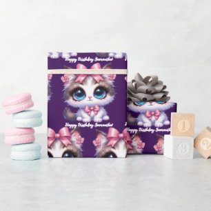 Papier cadeau avec un mignon chaton