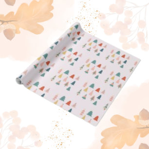 Papier Cadeau Avent minimaliste de la forêt des arbres de Noël