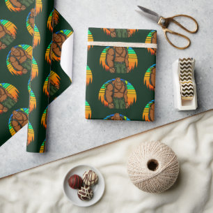 Papier Cadeau Aventure de randonnée avec sac à dos Bigfoot drôle