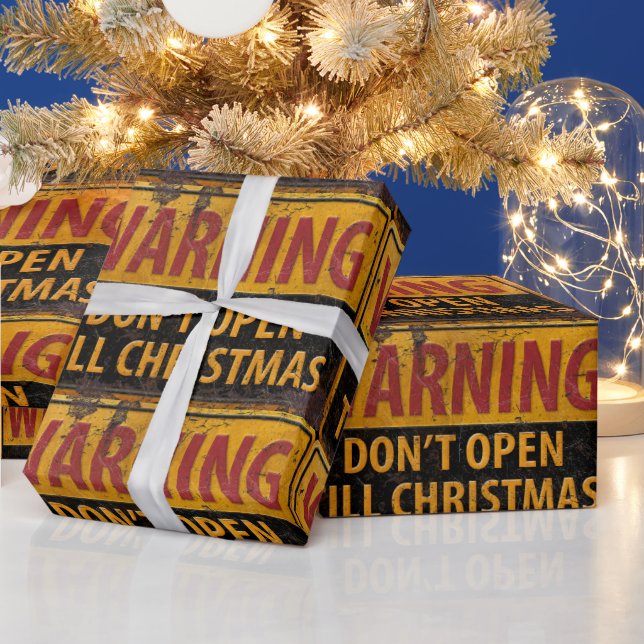 Papier Cadeau AVERTISSEMENT Ne pas ouvrir jusqu'à Noël Ne pas si (Vacances)