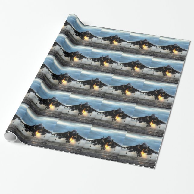 Papier Cadeau Avion de chasse de harrier (Déroulé)