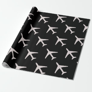 Papier Cadeau Avion gris funky Black Arrière - plan Pilot Aviati
