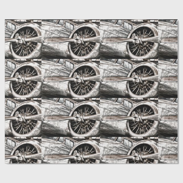 Papier Cadeau Avion vintage (Plat)