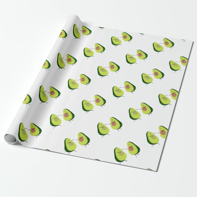 PAPIER CADEAU AVOCUDDLE, AVOCADO DESIGN (Déroulé)