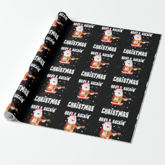 Papier Cadeau Avoir Rockin Noël Guitariste Guitare Funny Xma