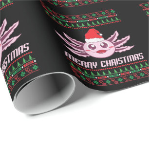 Papier Cadeau Axolotl Merry Christmas