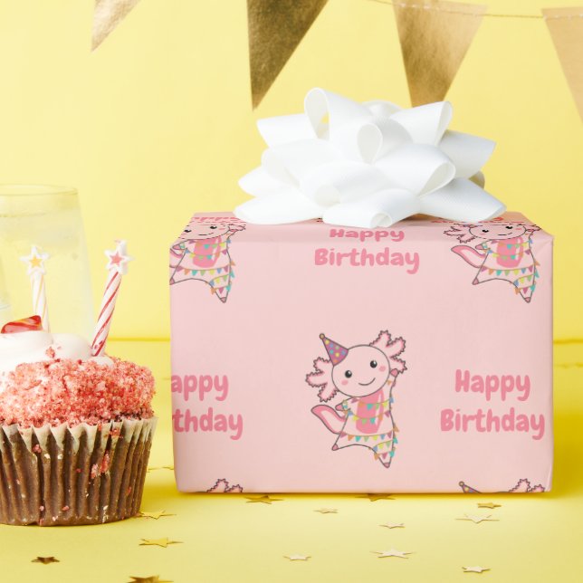 Papier Cadeau Axolotl Vous Souhaite Bon Anniversaire Axolotls (Fête d'anniversaire)