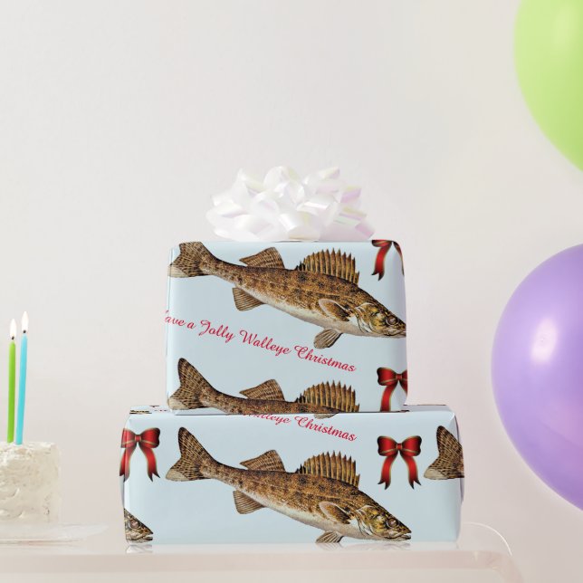 Papier Cadeau "Ayez un Jolly Walleye Christmas" (Cadeaux de fête)
