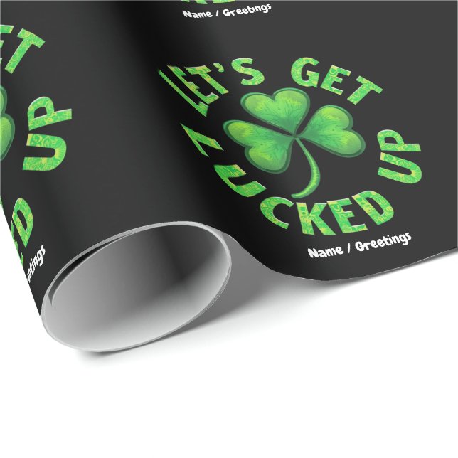 Papier Cadeau Ayons de la chance pour la Saint Patrick's Day Fun (Coin rond)