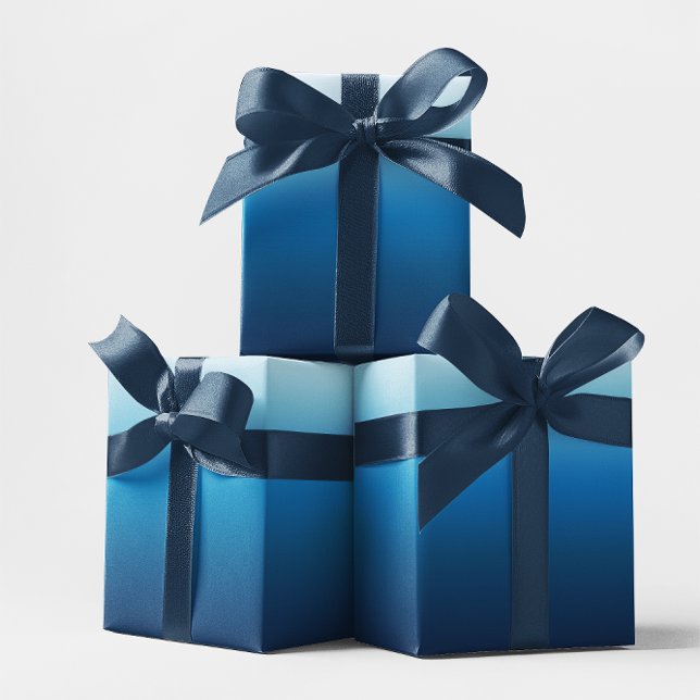 Papier Cadeau Azure Sky to Ocean Blue Ombre (Azure Sky to Ocean Blue Ombre Wrapping Paper)