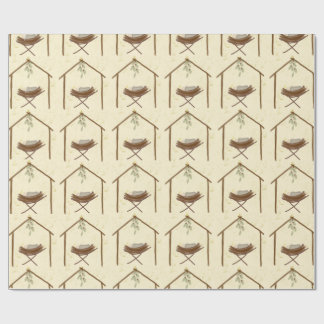 Papier Cadeau Babe in a manger Christmas wrap