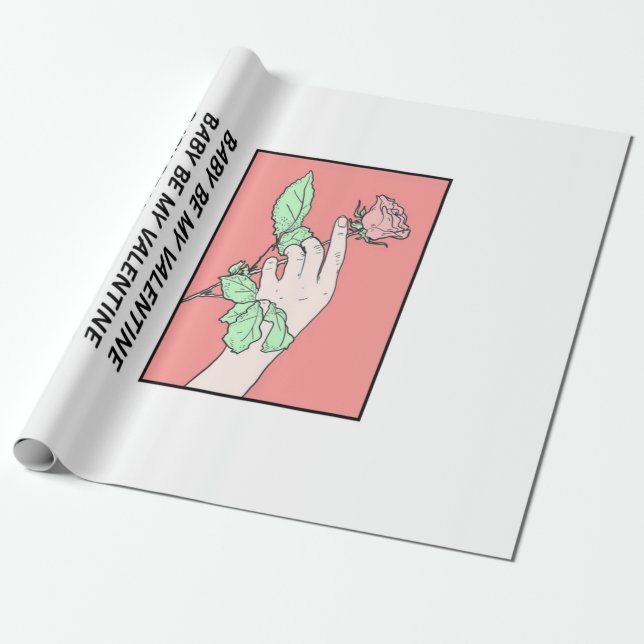 Papier Cadeau Baby Be My Valentine (Déroulé)