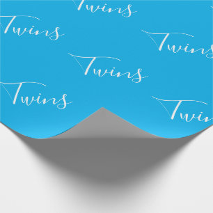 Papier Cadeau Baby Boy Blue Twin Boys Script