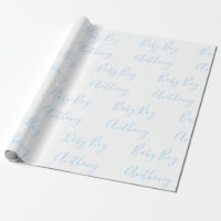 Baby Boy Name Blue Script Customisé Enveloppement