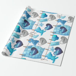 Papier Cadeau Baby Boy Personnalisé